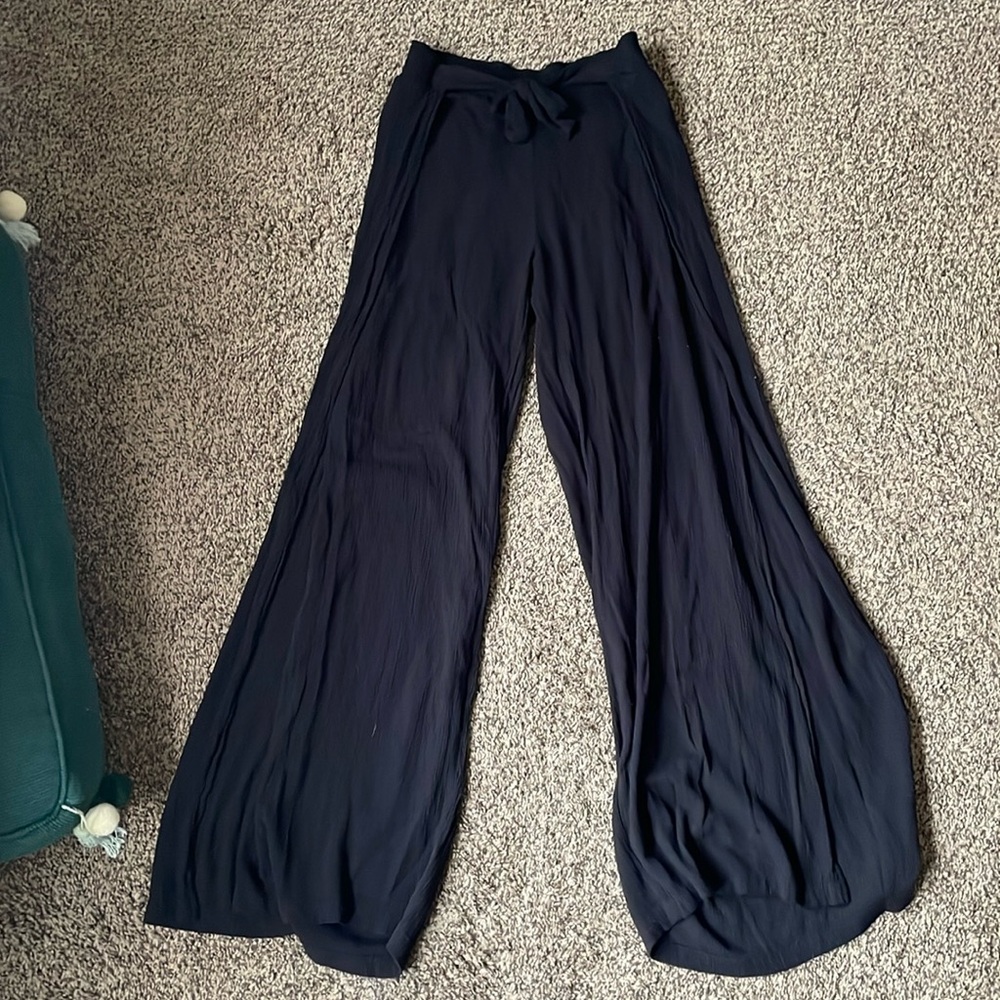 Black Flowy Wide Leg Pants